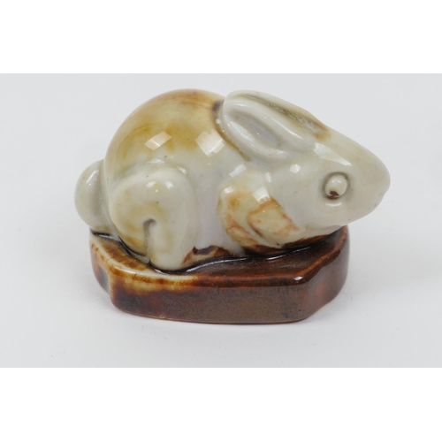 88 - Royal Doulton saltglazed stoneware miniature rabbit, sometimes attributed to Mark V Marshall, circa ... 