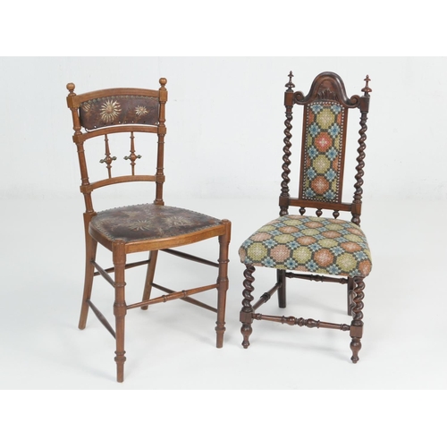 893 - Victorian rosewood and upholstered child's correctional style chair, circa 1880, the needlework pad ... 