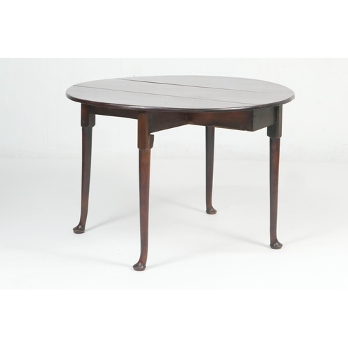 936 - George III mahogany pad foot table, circa 1770, the top with demi-lune drop leaves supported on sing... 