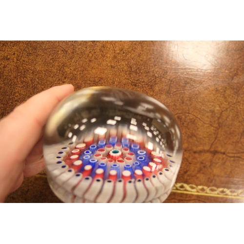 36 - Victorian millefiori glass paperweight, circa 1850, 9.6cm diameter