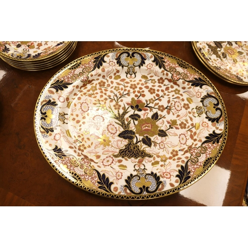 59 - Extensive Derby Crown Porcelain Imari patterned dinner service, date code for 1884, decorated in an ... 