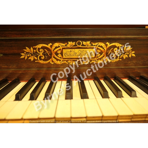 886 - George IV mahogany square piano by Clement & Co., London, circa 1825, the top crossbanded with rosew... 