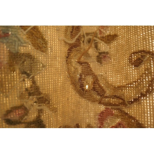 655 - Aubusson style needlework bedspread, worked with a central floral cameo within multiple floral spray... 