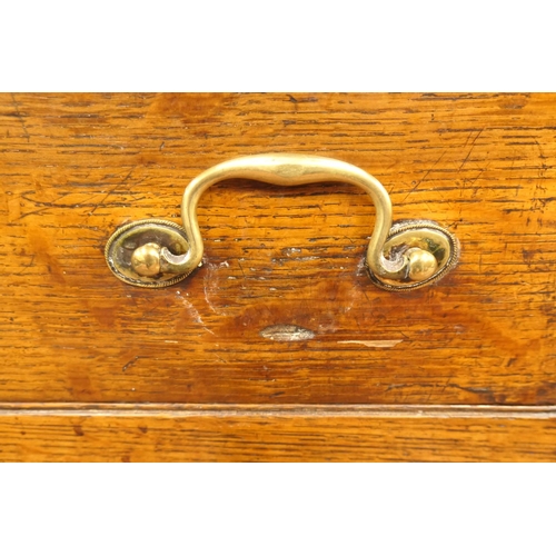 922 - George III oak dresser and plate rack, circa 1800-20, the boarded rack with three shelves over an en... 