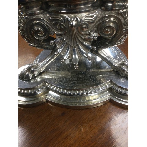 161 - Fine Victorian silver centrepiece, by Frederick Elkington, Birmingham 1868, in Egyptian Revival styl... 