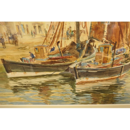 601 - Tom Clough (1867-1943), The Harbour, Pittenweem, Fife, watercolour, signed, 37cm x 55cm