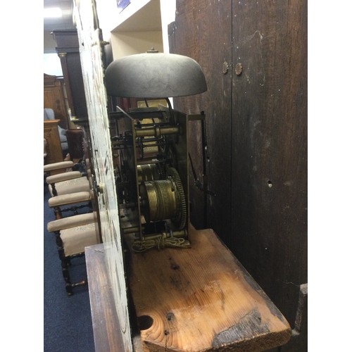 921 - Samuel Collier, Eccles, a mahogany eight day longcase clock, circa 1770, the hood with verre eglomis... 