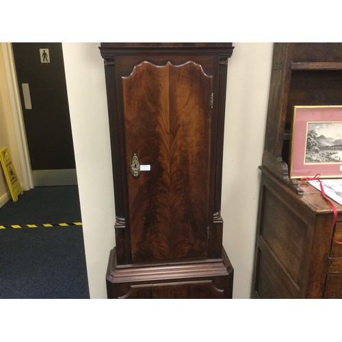 921 - Samuel Collier, Eccles, a mahogany eight day longcase clock, circa 1770, the hood with verre eglomis... 