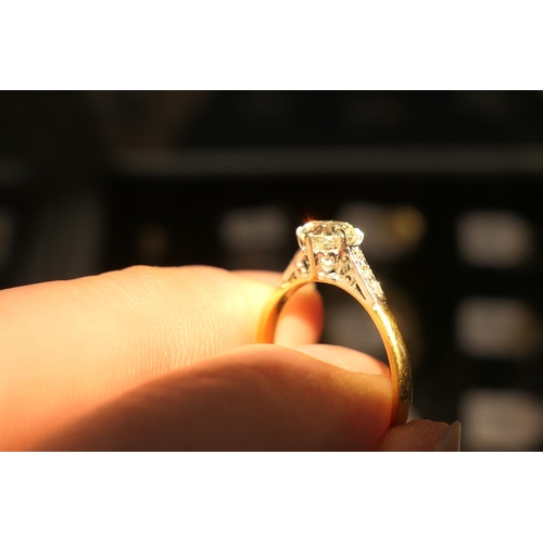 302 - Diamond solitaire ring, the round old brilliant cut diamond of approx. 0.95ct, colour estimated as K... 