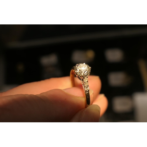 302 - Diamond solitaire ring, the round old brilliant cut diamond of approx. 0.95ct, colour estimated as K... 