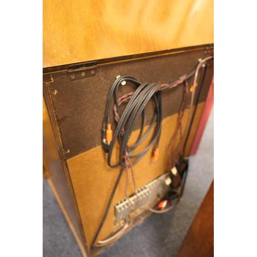 670 - 1960s walnut stereo cabinet enclosing a Garrard model 301 turntable (with replaced Linn Basik Plus t... 