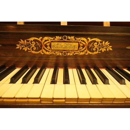 886 - George IV mahogany square piano by Clement & Co., London, circa 1825, the top crossbanded with rosew... 