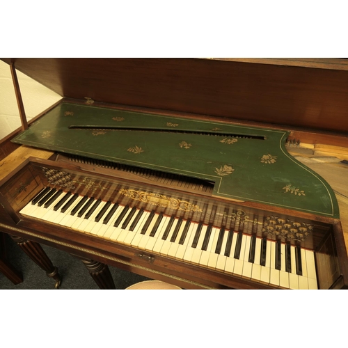 886 - George IV mahogany square piano by Clement & Co., London, circa 1825, the top crossbanded with rosew... 