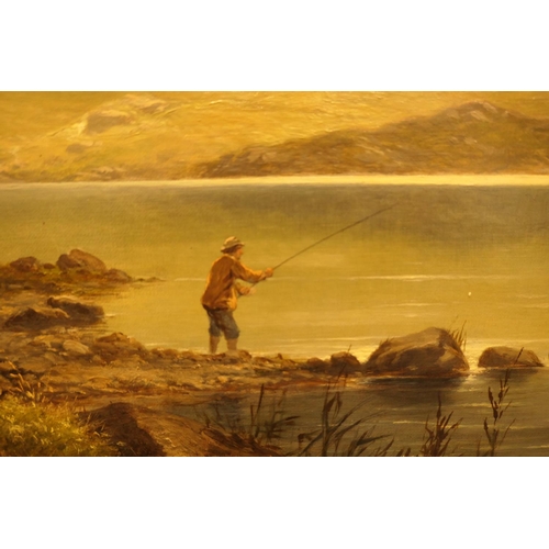 586 - Arthur Gilbert (1819-95), Trout fishing, Snowdonia, oil on canvas, signed and dated 1892, 50cm x 75c... 