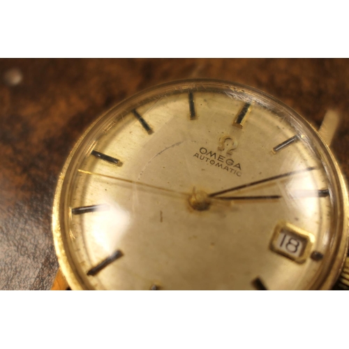 307 - Omega 9ct gold gent's automatic wristwatch, circa 1963, 28mm dial, signed and with date aperture, ce... 