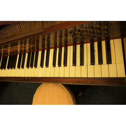 886 - George IV mahogany square piano by Clement & Co., London, circa 1825, the top crossbanded with rosew... 