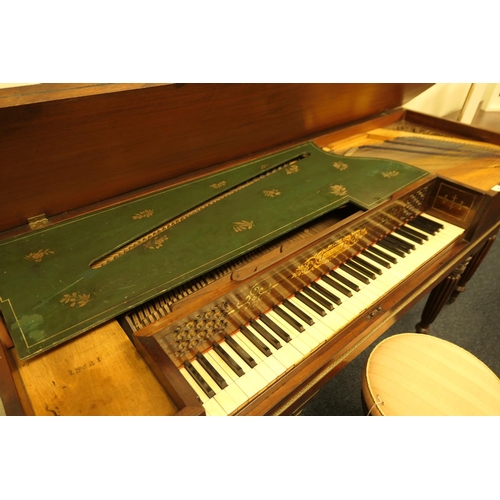 886 - George IV mahogany square piano by Clement & Co., London, circa 1825, the top crossbanded with rosew... 