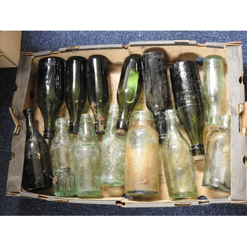 106 - Mixed vintage bottles including Salisbury, Liverpool etc (1 box)