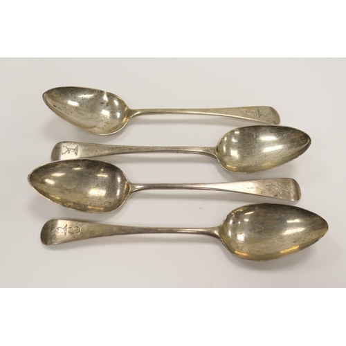 331 - George III Old English pattern tablespoon by Peter & William Bateman, London 1807, two further Georg... 