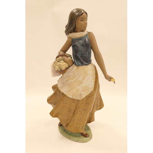 168 - Nao coloured figure, flower girl, height 37cm