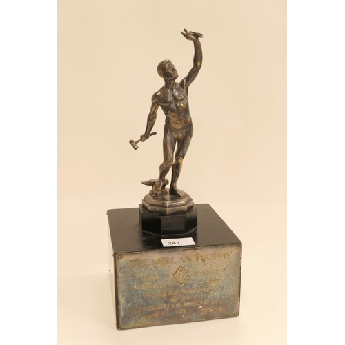 241 - The Vulcan Mess elctroplated figural trophy, height 36cm