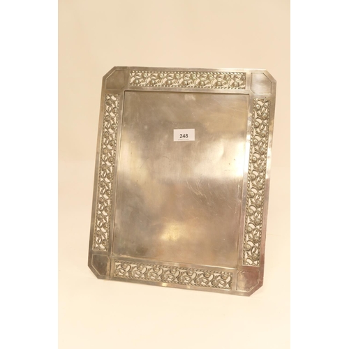 248 - Secessionist style silver plated table frame, circa 1920-30, 39cm x 32cm