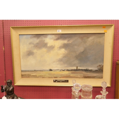 266 - Marcus Ford (1914 - 1989), Storm clouds over Happisburgh, Norfolk, signed oil on canvas, 45cm x 83cm