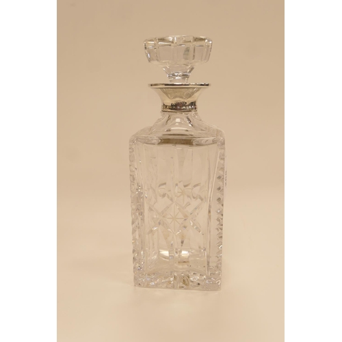 268 - Silver mounted cut glass whisky decanter, London 1961, height 21.5cm