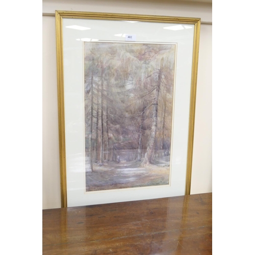 482 - S Peal (active late 19th Century), 'The plantation', watercolour, signed, inscribed and dated 1896, ... 