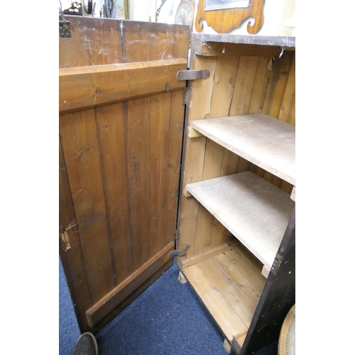 504 - Victorian pine blanket chest (converted to a cabinet fitted with shelves)