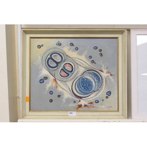 506 - Horton Ormerod, Mitosis, signed, oil on board, with Graves Art Gallery, Sheffield Open Exhibition, l... 