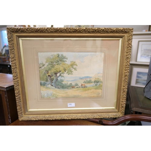 516 - C Fullwood (active late 19th/early 20th Century), Near Bath, watercolour over pencil, signed, titled... 