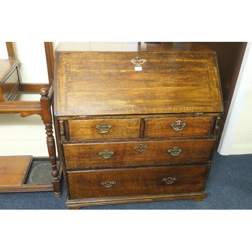 774 - George III provincial oak bureau, probably East Anglia, circa 1800