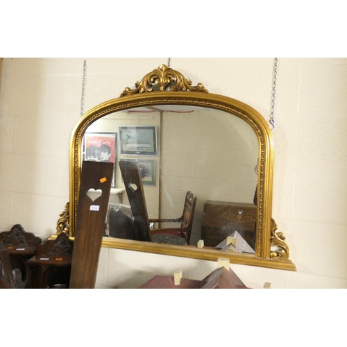 777A - Gilt framed over mantel mirror