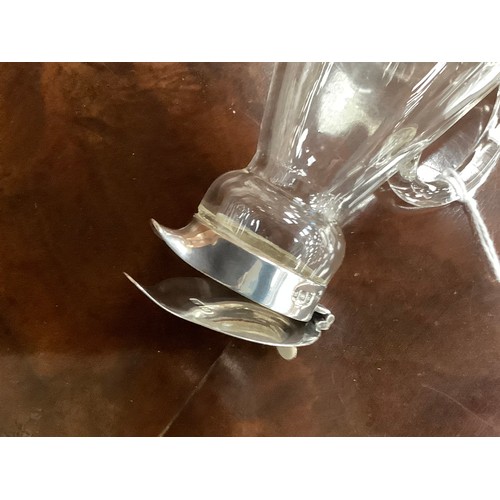 273 - Silver mounted glass whisky noggin, hallmark Sheffield 1907