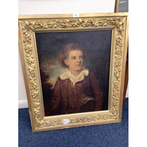 478 - Follower of Henry Raeburn, portrait of a boy in a brown jacket, oil on canvas, 70cm x 57cm