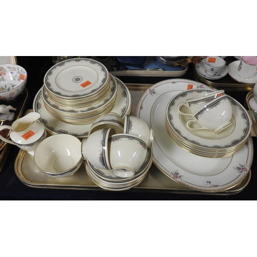 16 - Royal Doulton Albany pattern dinner and tea wares, NOTE these are seconds; also a Wedgwood Markham p... 