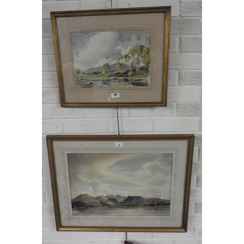 18 - Percy Lancaster (1878-1951), 'Ullswater', watercolour, signed, titled verso, 36cm x 51cm; also by th... 