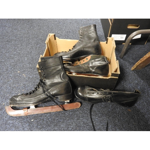 24 - Pair of vintage ice skates and rugby boots