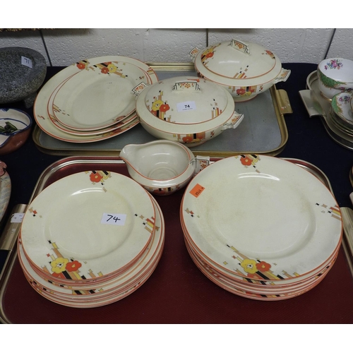 74 - Homeleigh Mayfair pattern dinner wares (2 trays)