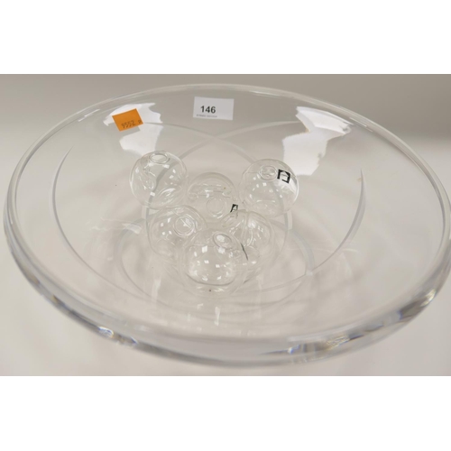 146 - Modern cut glass bowl and six blown glass place setting globes