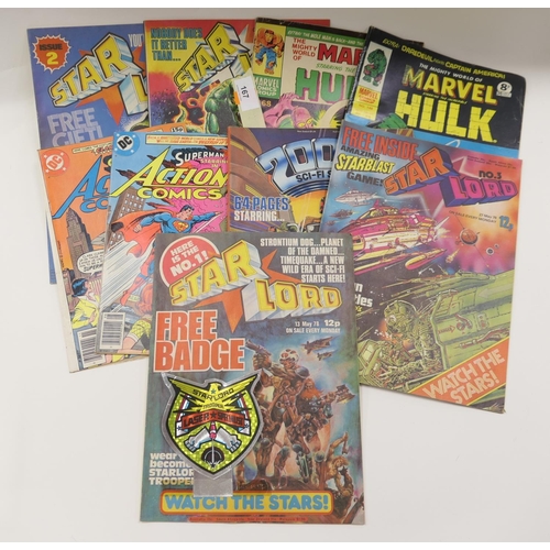 167 - Collectable comics including Star Lord, issue No. 1 (complete with Laser Gift), 2 and 3 (May 1978) ,... 