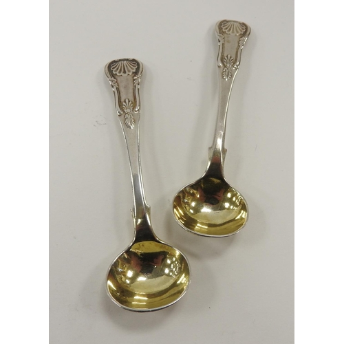 240 - Pair of Victorian Scottish silver Kings pattern salt spoons, Edinburgh 1842, weight approx. 29g