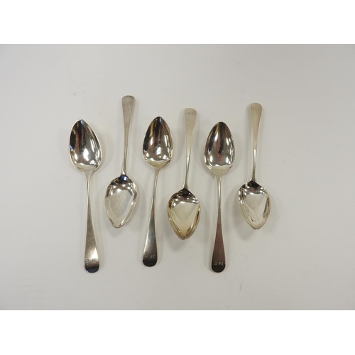 245 - Six George III silver Old English pattern teaspoons, London 1817, weight approx. 91g