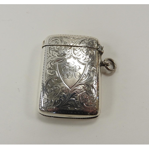 252 - Edwardian silver vesta case, Chester 1909