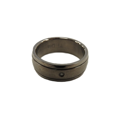 260 - Gent's titanium and diamond wedding ring, ring size T, weight approx. 3.9g