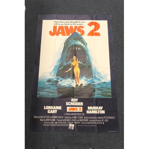 331 - Seven UK cinema four sheet posters (double quad) including Jaws 2; Sweeney 2; Viva Knievel; The Stud... 