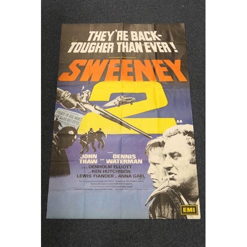 331 - Seven UK cinema four sheet posters (double quad) including Jaws 2; Sweeney 2; Viva Knievel; The Stud... 