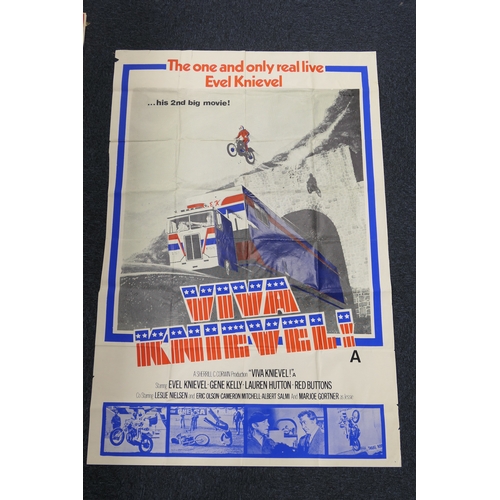 331 - Seven UK cinema four sheet posters (double quad) including Jaws 2; Sweeney 2; Viva Knievel; The Stud... 