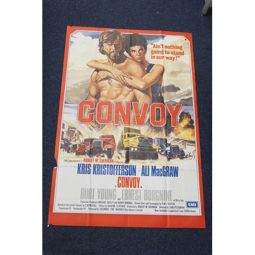 331 - Seven UK cinema four sheet posters (double quad) including Jaws 2; Sweeney 2; Viva Knievel; The Stud... 